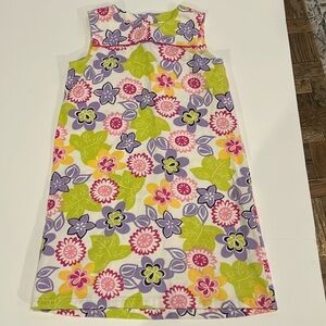 Hanna Andersson Girls Floral Cotton Pique Shift Dress Size 130 cm(US size 8)
